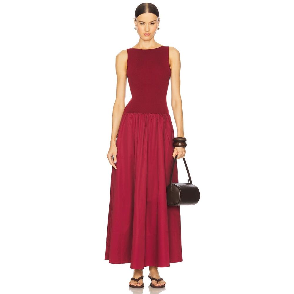 St.Agni Bateau Cut Out Dress - Berry M